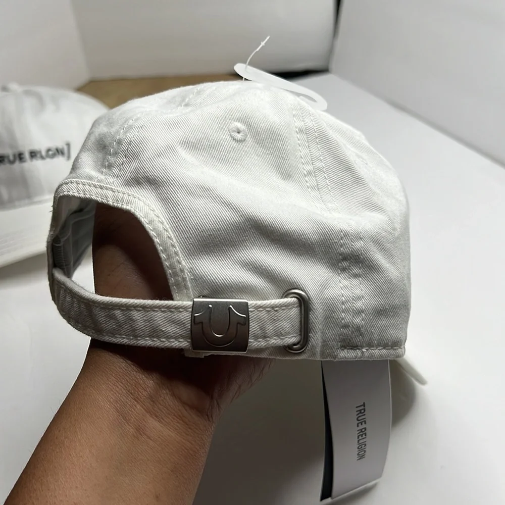 True Religion White Cap with Black Logo